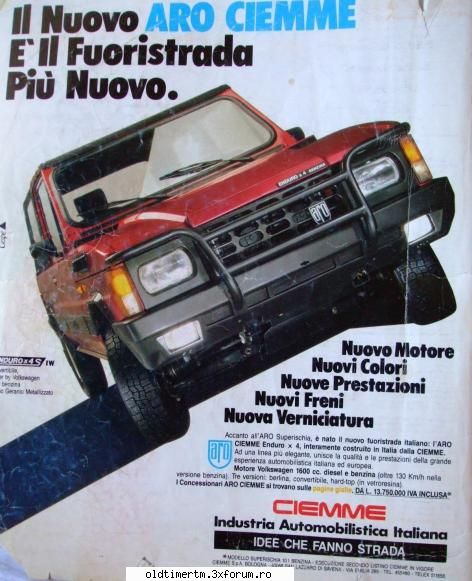 Poze vechi sau reclame - reclama dintr-o revista italiana din 1988 - ARO