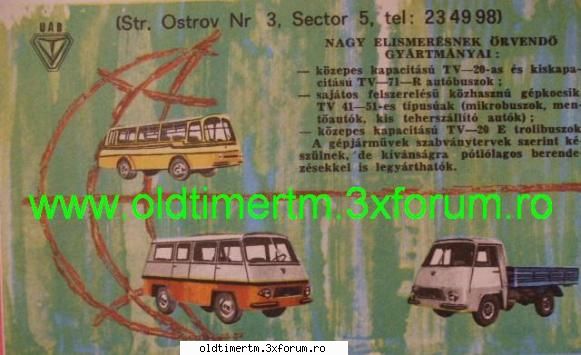 Poze vechi sau reclame cu autobuze si microbuze - reclama ungureasca la produsele fabricate de - TV/ROCAR