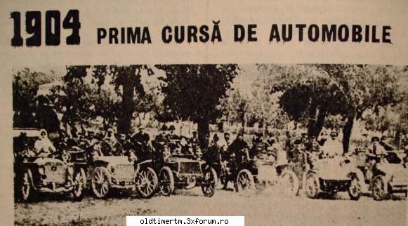 Prima cursa de automobile 1904 - masinile aliniate la start - ISTORIE